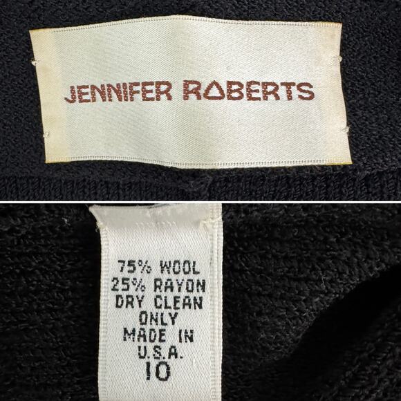 Vintage 70s/80s Jennifer Roberts wool blend metallic studded jumpsuit size S/M - Picture 10 of 11